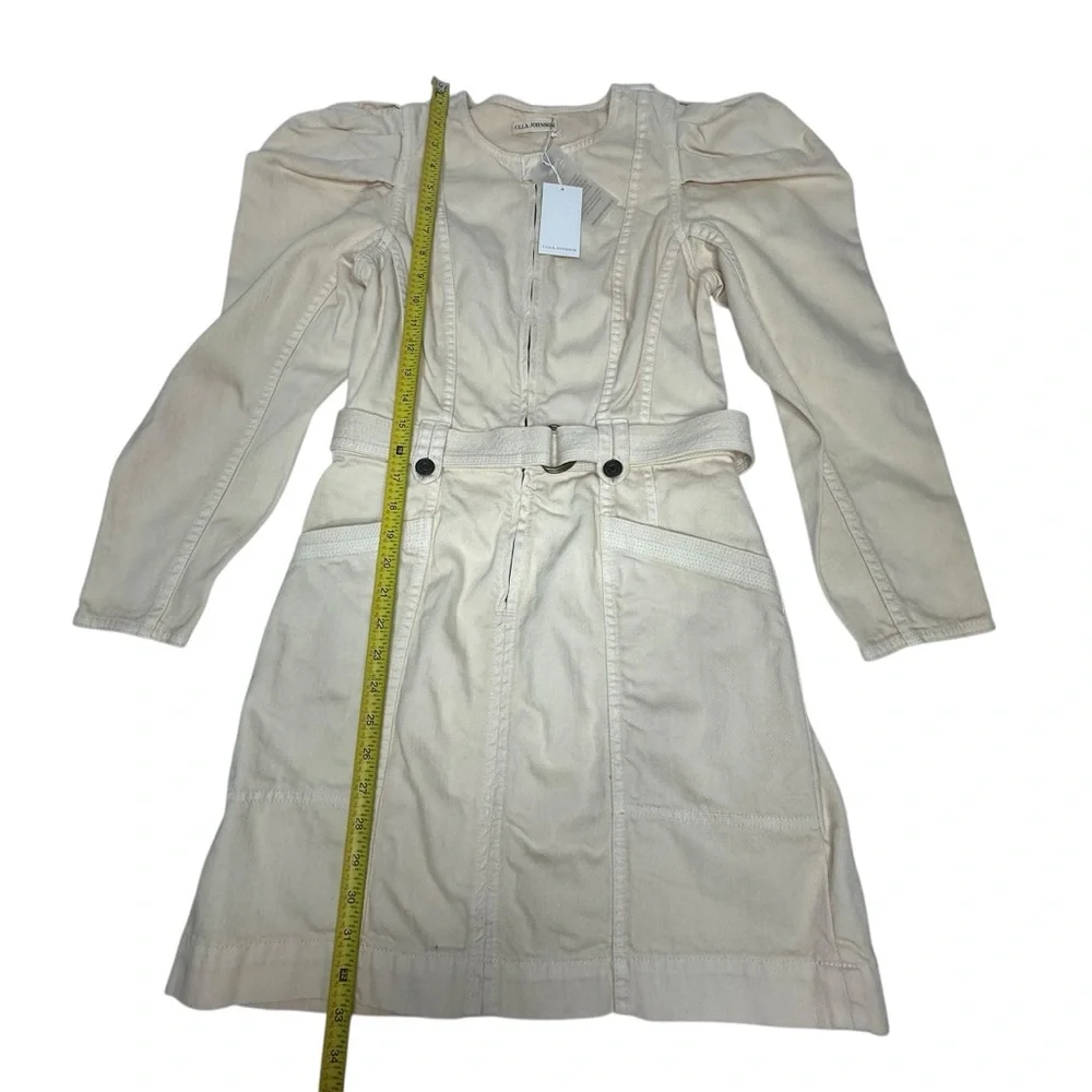 NWT Ulla Johnson Belted Cori Mini Denim Dress in Oat 4 - Picture 11 of 15